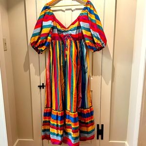 Farm Rio long dress with full skirt size medium